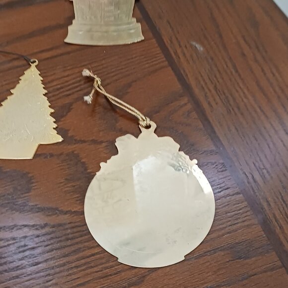 Goldtone Gloria DUCHIN CHRISTMAS ORNAMENTS 80s, Lot of 3 - Picture 7 of 10